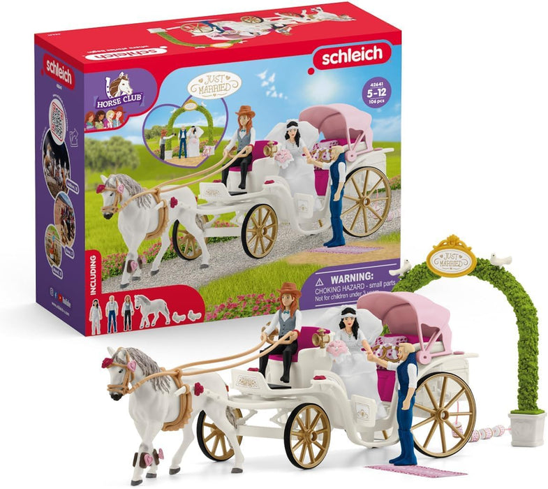 schleich 42641 HORSE CLUB Wedding Carriage Playset for ages 5+, Ocean Tides