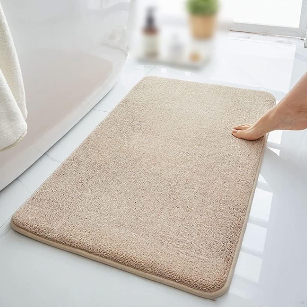 ETHORY Beautiful Memory Cotton Bath Mat Rectangle Fast Absorption Thickened Rug with Non-Slip Backing Washable Kitchen Bedroom Comfortable Rug