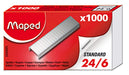 MAPED Pack of 1 Box of 1000 Staples 24/6 Zinc-Coated