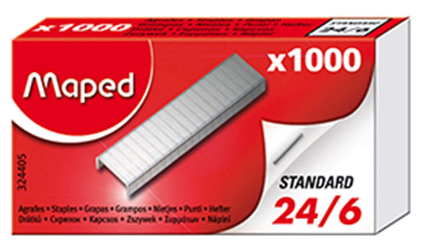 MAPED Pack of 1 Box of 1000 Staples 24/6 Zinc-Coated