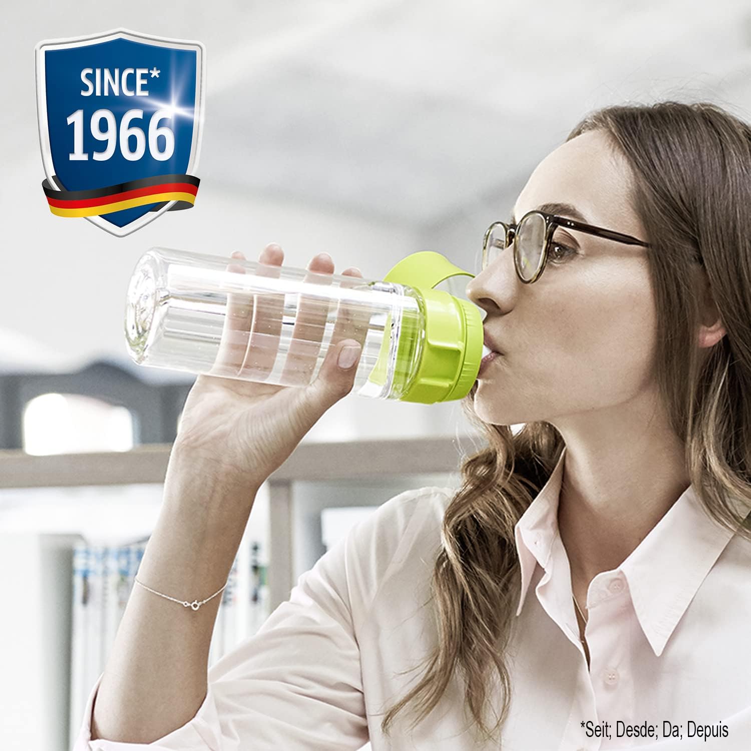 BRITA S1186 Water Filter bottle, reduces chlorine and organic impurities, BPA free, Lime, 600ml