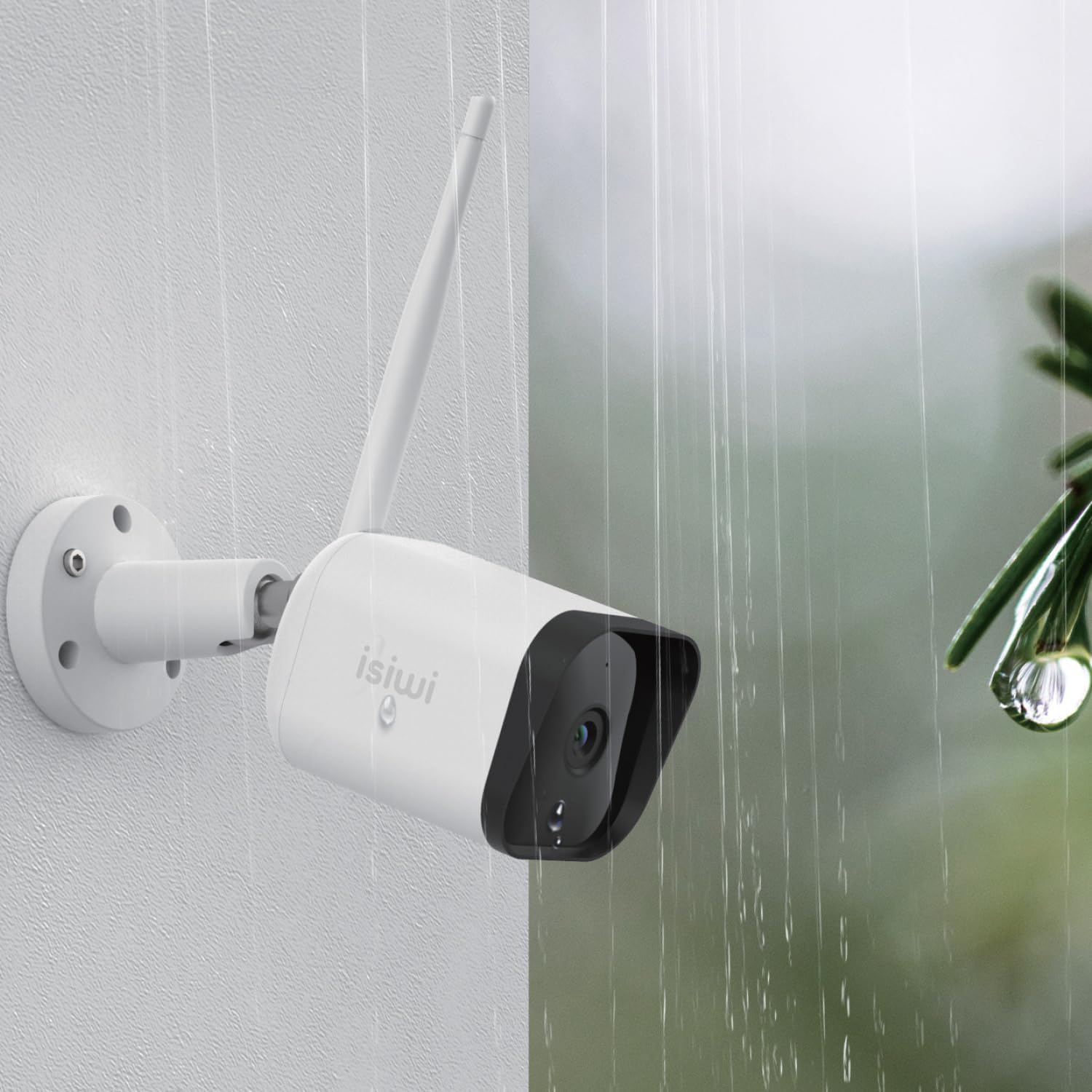 Isiwi Telecamera IP Cam 4MP 1080P IP66 Full HD WiFi Wireless Interno/Esterno, Rilevamento Movimento, PIR luce deterrenza Sirena Audio Bidirezionale, Visione Notturna per NVR Kit Connect S2 S4 Air