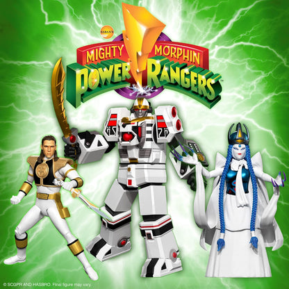 Super7 ULTIMATES! Mighty Morphin Power Rangers White Ranger - 7" Power Rangers Action Figure with Accessories Classic TV Show Collectibles and Retro Toys