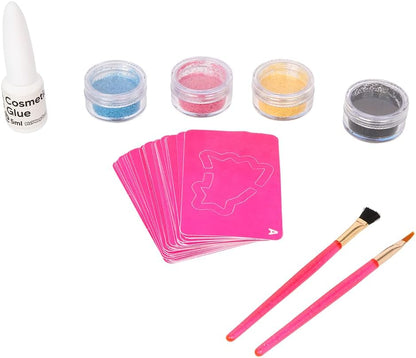 FabLab 24704 Glow in The Dark Glitter Tattoos Kit, Multi