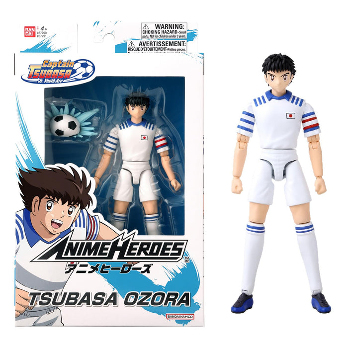 Bandai - Anime Heroes - Captain Tsubasa - Actionfigur Anime Heroes 17 cm - Tsubasa Ozora - Gelenkfigur mit Zubehör - Manga-Figur - Fussball Figuren - Spielzeug für Kinder ab 4 Jahren - 37791