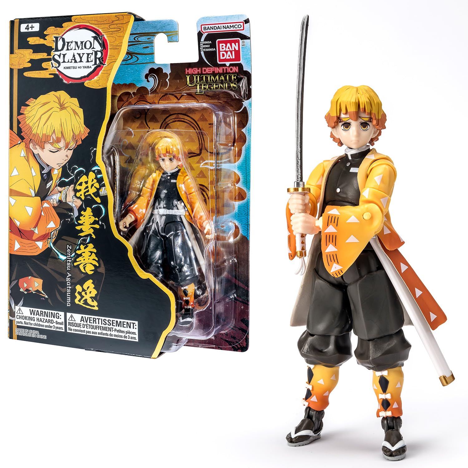 BANDAI - Ultimate Legends HD - Actionfigur Demon Slayer 12 cm - Zenitsu Agatsuma - Offizielle Demon Slayer Lizenz - Gelenkige Zenitsu Figur - Spielzeug für Kinder ab 4 Jahren - VE88962