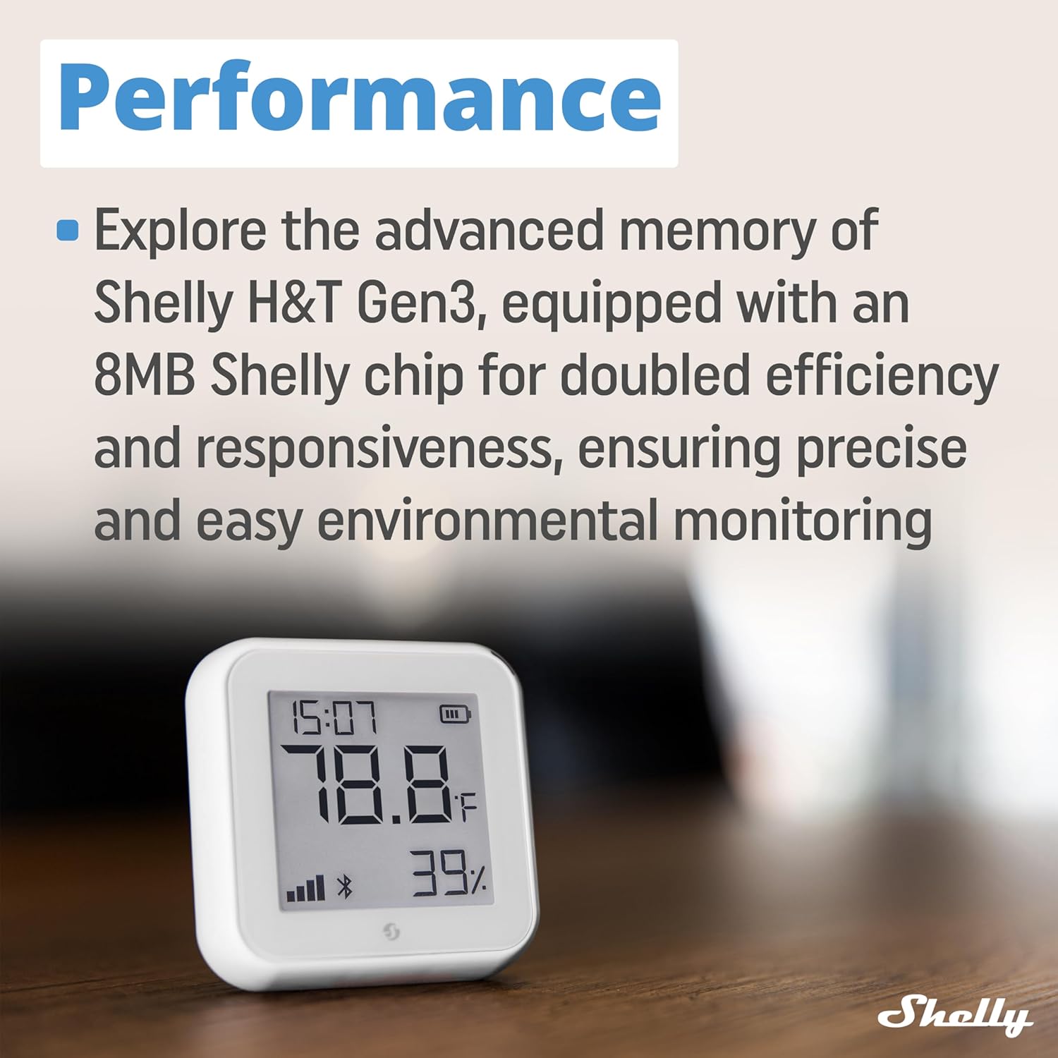 `Shelly - Plus Ht Gen3 Smart Temperature And Humidity Sensor, Wi-Fi`