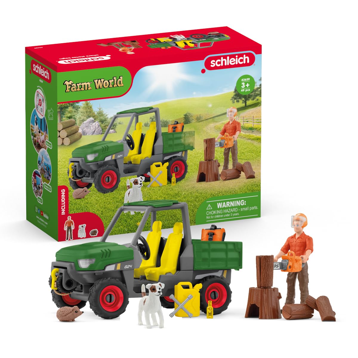schleich 42659 FARM WORLD Working in the Forest Playset for ages 3+