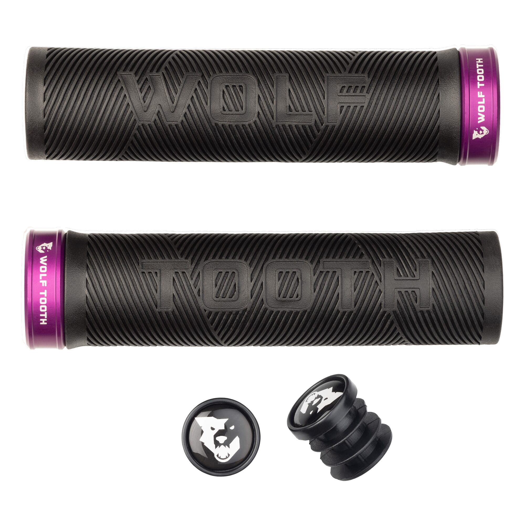 Wolf Tooth Echo Lock-On Grips Black/Purple One Size