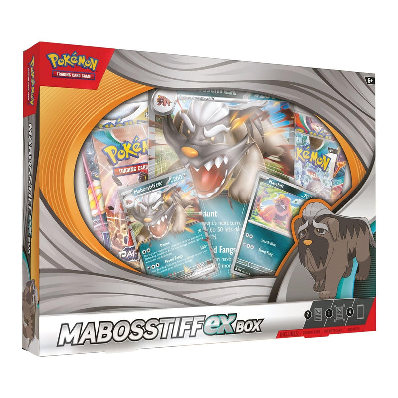 Pokémon TCG: Mabosstiff ex Box (2 Foil Promo Cards, 1 Foil Oversize Card & 4 Booster Packs