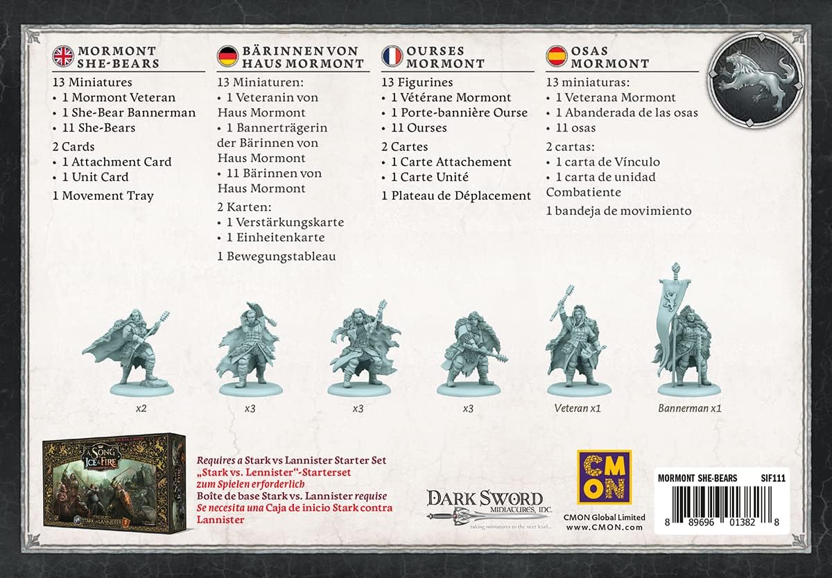 CMON | A Song of Ice & Fire - Bears of Haus Mormont | Expansion | Tabletop | 2 Players | From 14+ Years | 45+ Minutes | German | Multilingual