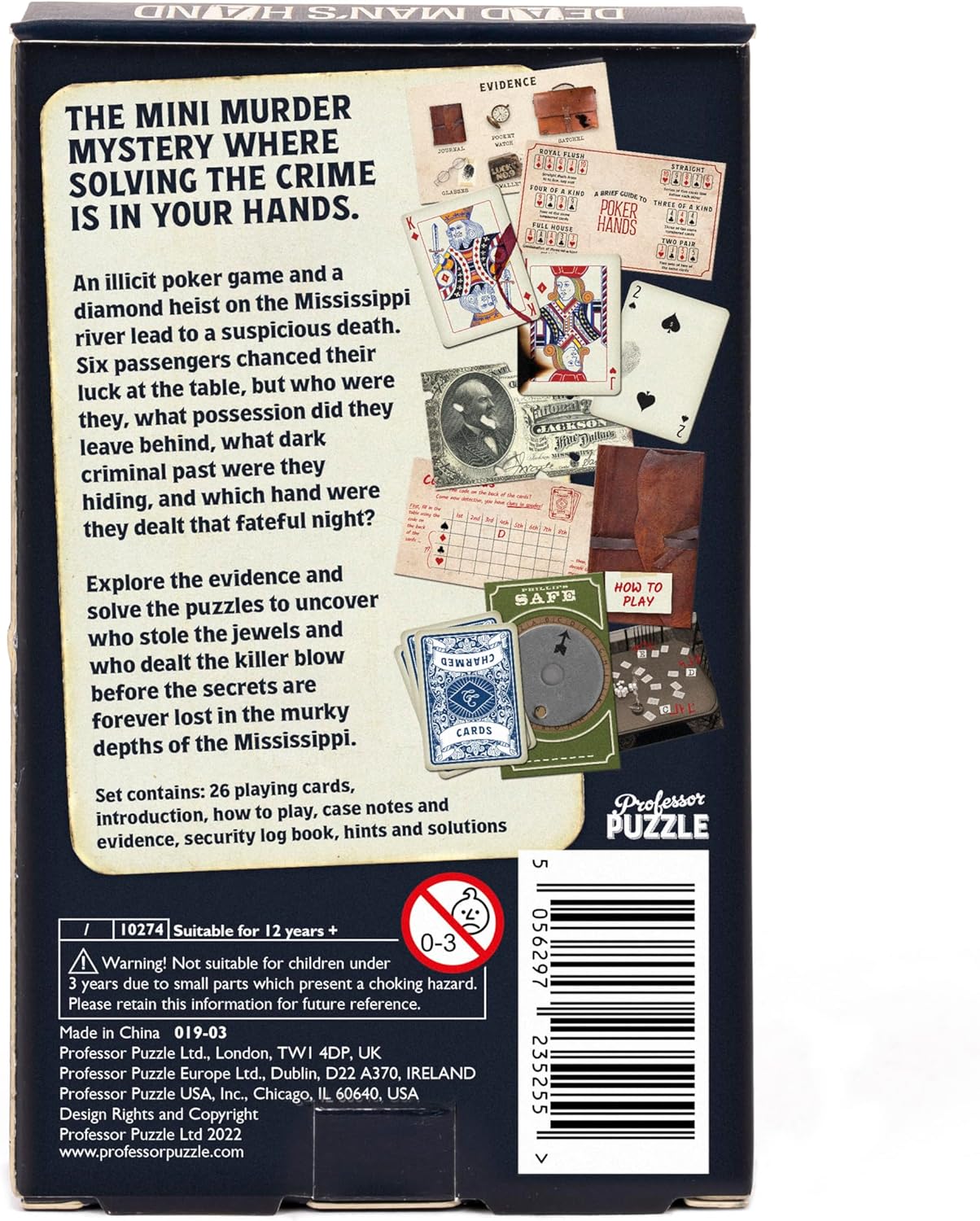 Professor Puzzle | Dead Man's Hand | Mini Murder Mystery Game | Ages 12+ | 1-4 Players | 60+ Minutes Playing Time