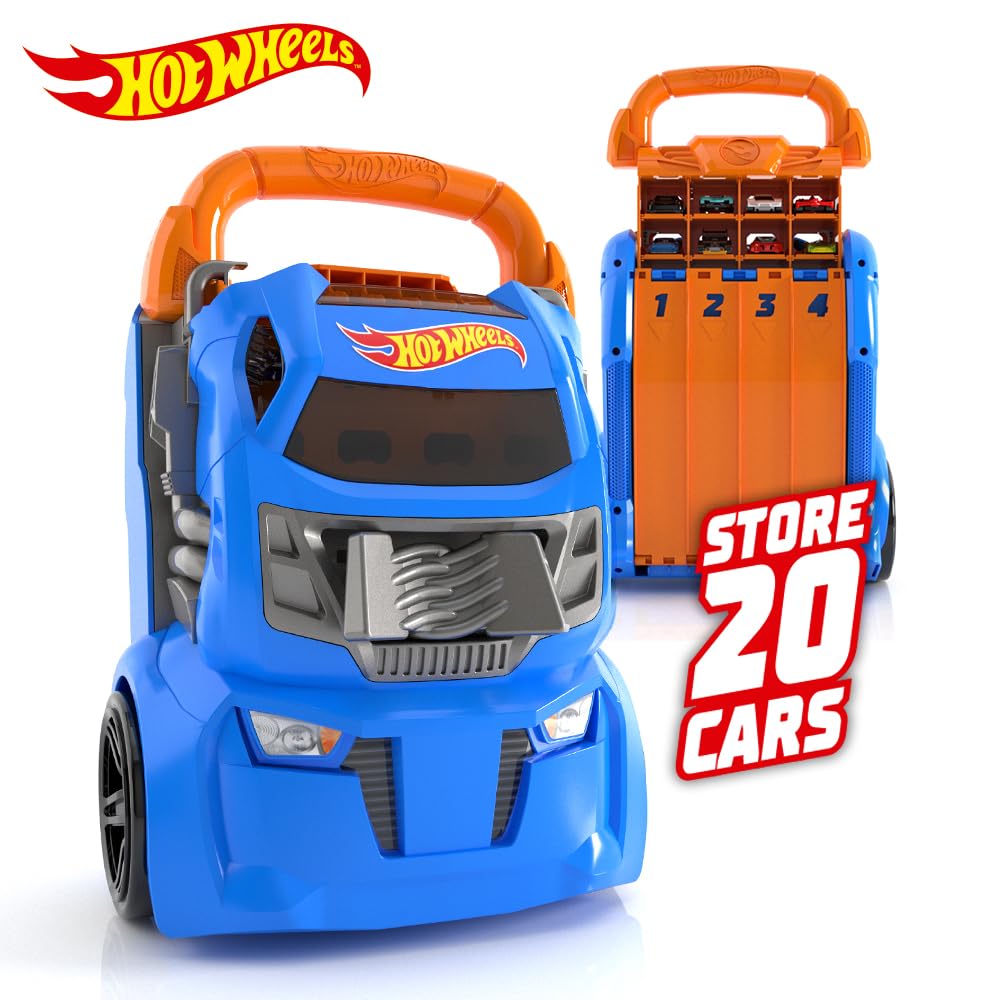Hot Wheels Car Case Launcher I Stores up to 20 cars I 2-in-1 storage and launcher that connects to other setsI For Kids 3 Years & Up I (Cars not included)