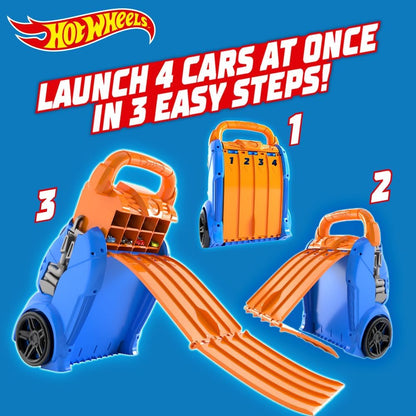 Hot Wheels Car Case Launcher I Stores up to 20 cars I 2-in-1 storage and launcher that connects to other setsI For Kids 3 Years & Up I (Cars not included)