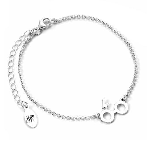 Harry Potter Sterling Silver Glasses & Lightning Bolt Charm Bracelet