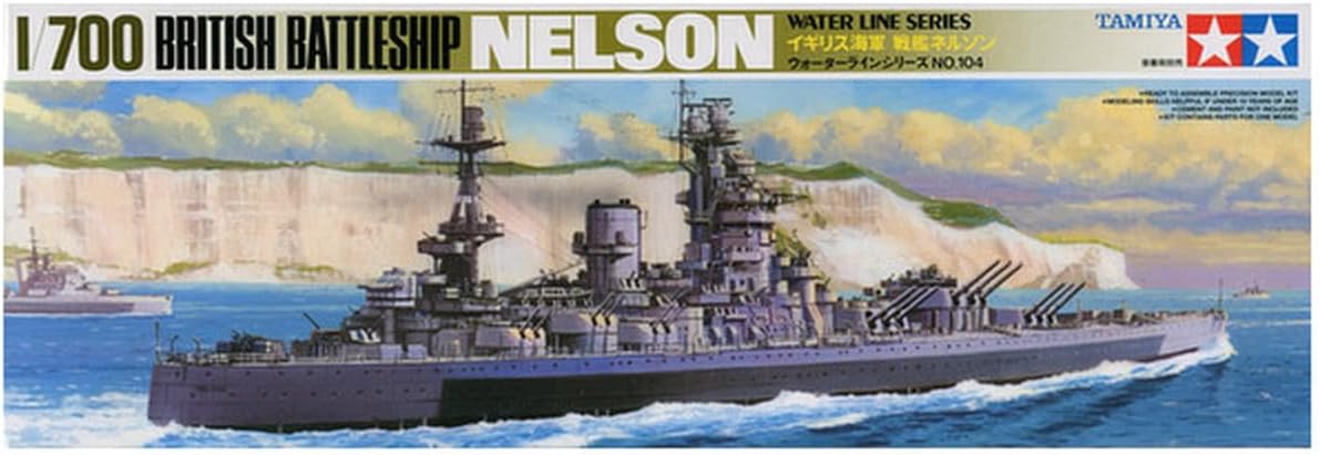 Tamiya Battleship Militär 1:700 Brit. Acorazado Nelson WL-modelismo, Manualidades, Hobby, Pegado, Kit de plástico, Multicolor, (77504