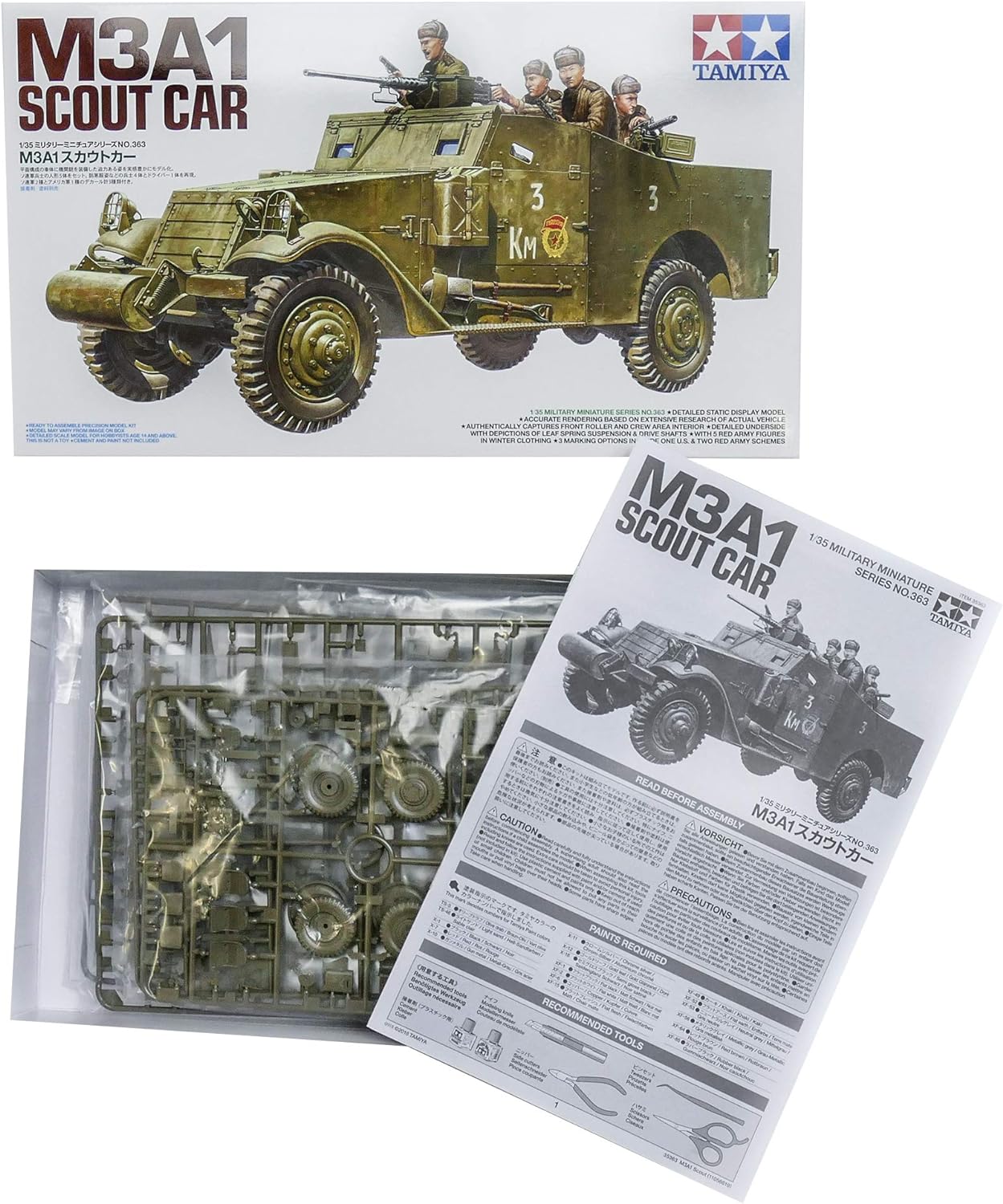 Tamiya 35363 - Maqueta de Coche (Escala 1:35, M3A1, Escala 1:35, Modelos de plástico, para aficiones, Manualidades, Pegado, maqueta, maqueta, ensamblaje