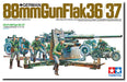 Tamiya 300035017-1:35 WWII Dt. Flak 8.8 mit Motorrad (9