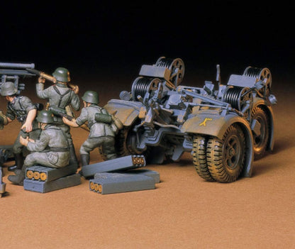 Tamiya 300035017-1:35 WWII Dt. Flak 8.8 mit Motorrad (9