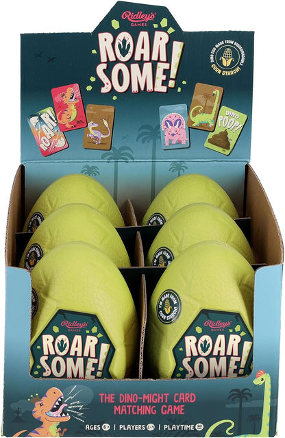 Ridley's Games: Roarsome! - The Dino-Matching Card Game for Dinosaur Lovers - Card Case Made from Corn Starch and is 100% recycleable - Family Game Night Favorite -Ages 6+ | 15-Minutes