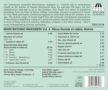 Marc' Antonio Ingegneri: Missa Gustate Et Videte: Motets for Holy Week and Easter - Volume 4
