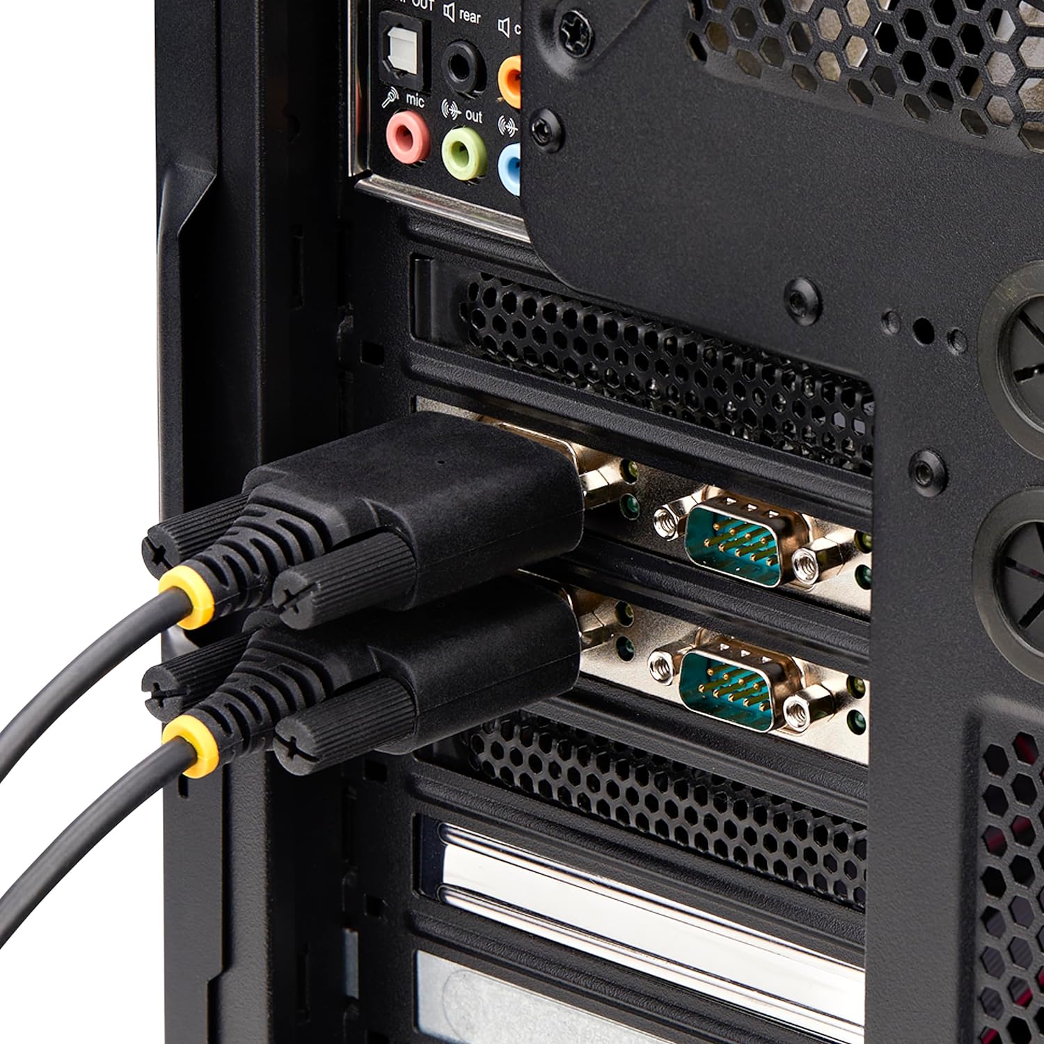 StarTech.com 4-Port Serial PCIe Card, Quad-Port PCI Express to RS232/RS422/RS485 DB9 Serial Card, Standard/Low-Profile Brackets, 16C1050 UART, ESD Protection, Windows/Linux (PS74ADF-SERIAL-CARD