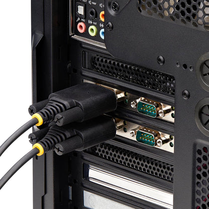 StarTech.com 4-Port Serial PCIe Card, Quad-Port PCI Express to RS232/RS422/RS485 DB9 Serial Card, Standard/Low-Profile Brackets, 16C1050 UART, ESD Protection, Windows/Linux (PS74ADF-SERIAL-CARD