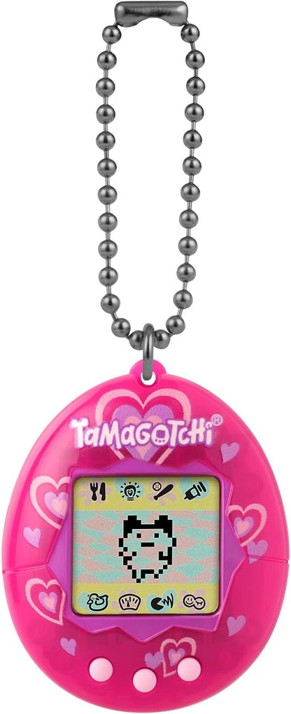 Bandai Tamagotchi Original Lots of Love Shell | Tamagotchi Original Cyber Pet 90s Adults and Kids Toy with Chain | Retro Virtual Pets are Great Boys and Girls Toys or Gifts for Ages 8+