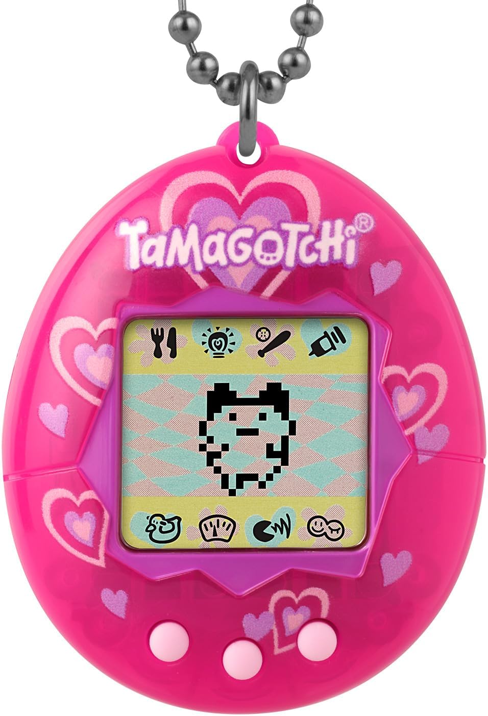Bandai Tamagotchi Original Lots of Love Shell | Tamagotchi Original Cyber Pet 90s Adults and Kids Toy with Chain | Retro Virtual Pets are Great Boys and Girls Toys or Gifts for Ages 8+