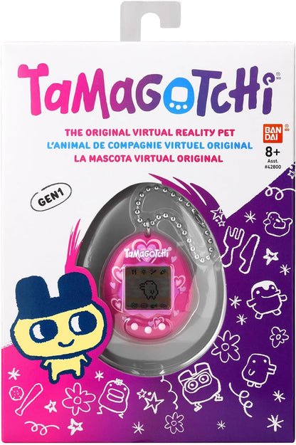 Bandai Tamagotchi Original Lots of Love Shell | Tamagotchi Original Cyber Pet 90s Adults and Kids Toy with Chain | Retro Virtual Pets are Great Boys and Girls Toys or Gifts for Ages 8+