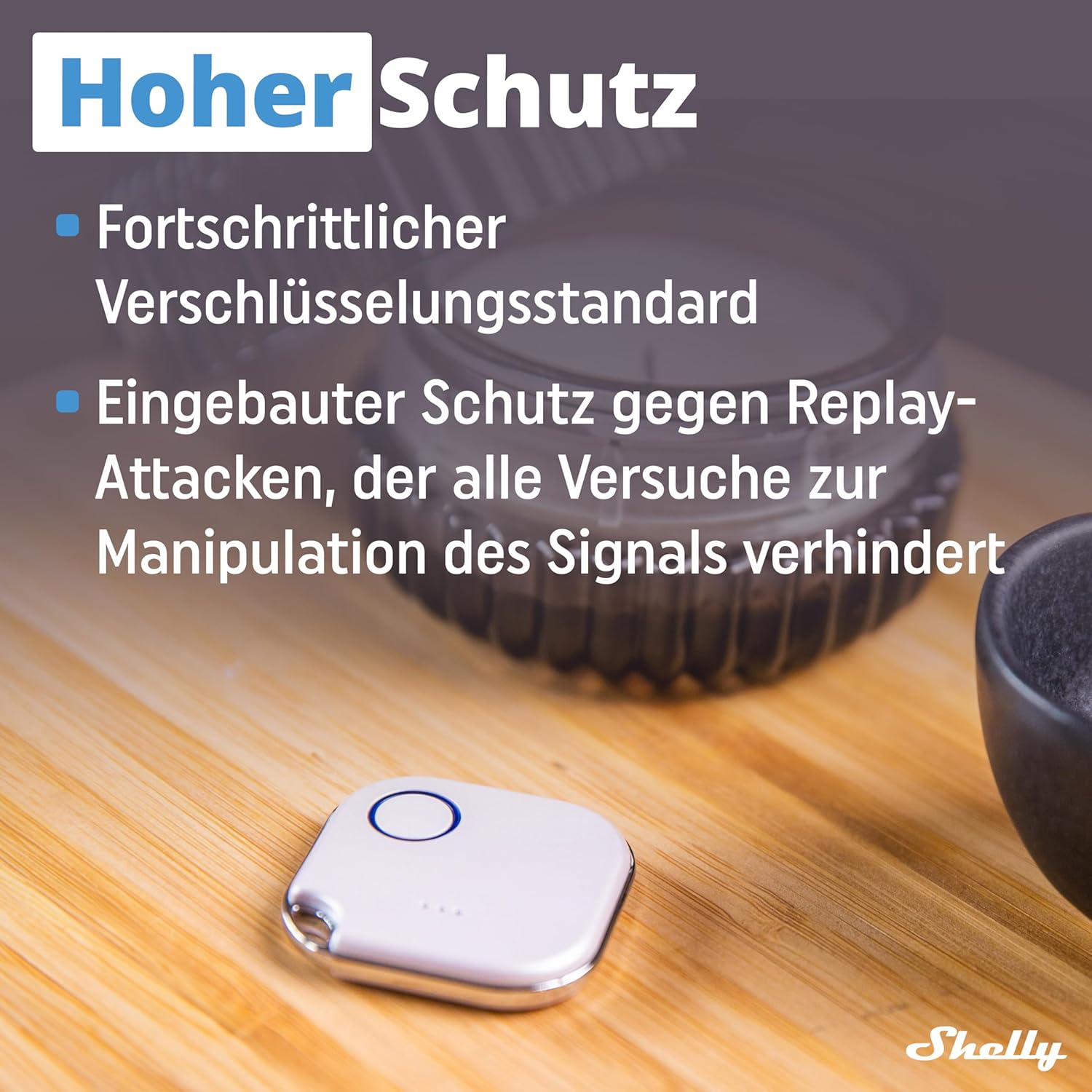 Shelly BLU Button1 | Bluetooth-Operated Action And Scenes White Activation Button | Home Automation | iOS Android App | No Hub Required | Long Battery Life | LED Indication | Buzzer | Broad range