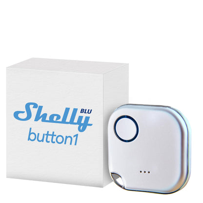 Shelly BLU Button1 | Bluetooth-Operated Action And Scenes White Activation Button | Home Automation | iOS Android App | No Hub Required | Long Battery Life | LED Indication | Buzzer | Broad range