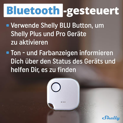 Shelly BLU Button1 | Bluetooth-Operated Action And Scenes White Activation Button | Home Automation | iOS Android App | No Hub Required | Long Battery Life | LED Indication | Buzzer | Broad range