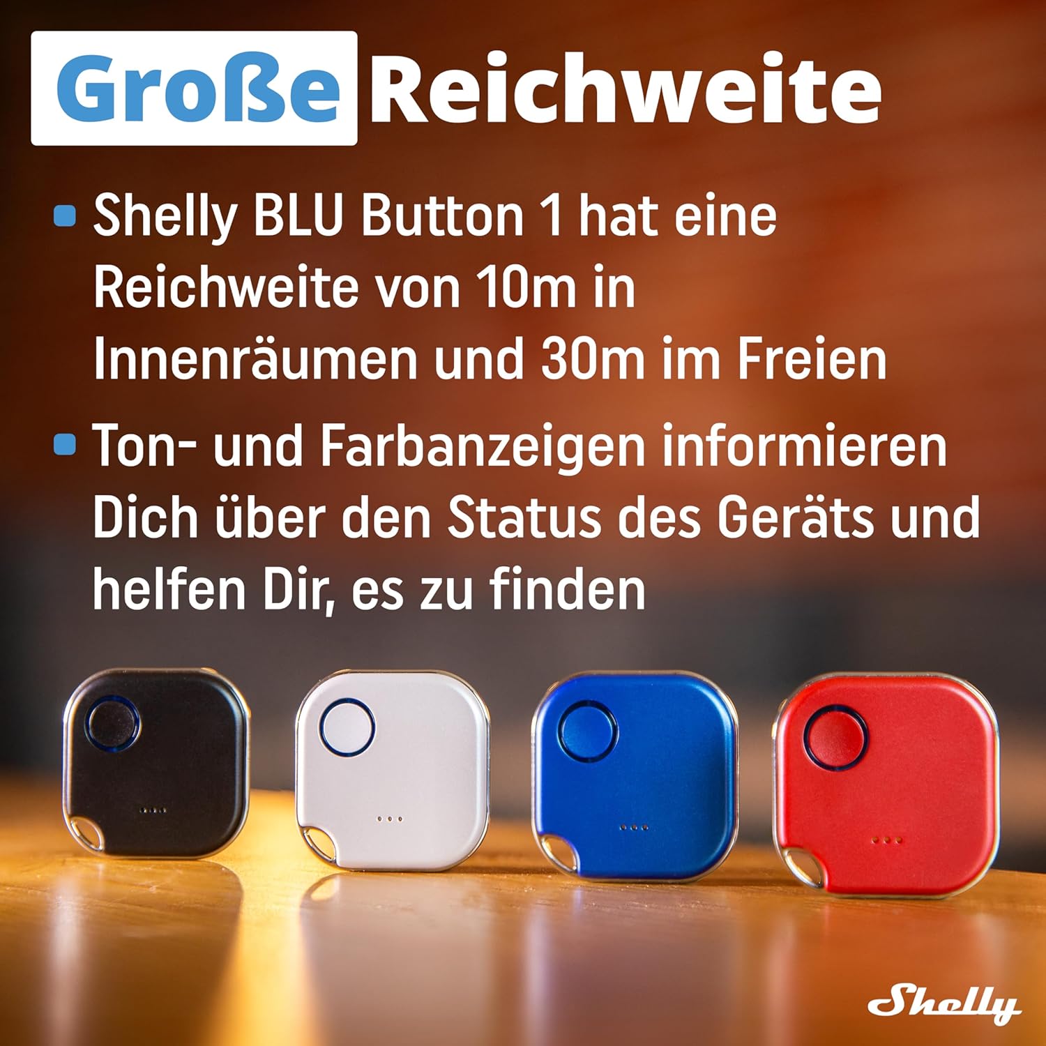 Shelly BLU Button1 | Bluetooth-Operated Action And Scenes White Activation Button | Home Automation | iOS Android App | No Hub Required | Long Battery Life | LED Indication | Buzzer | Broad range