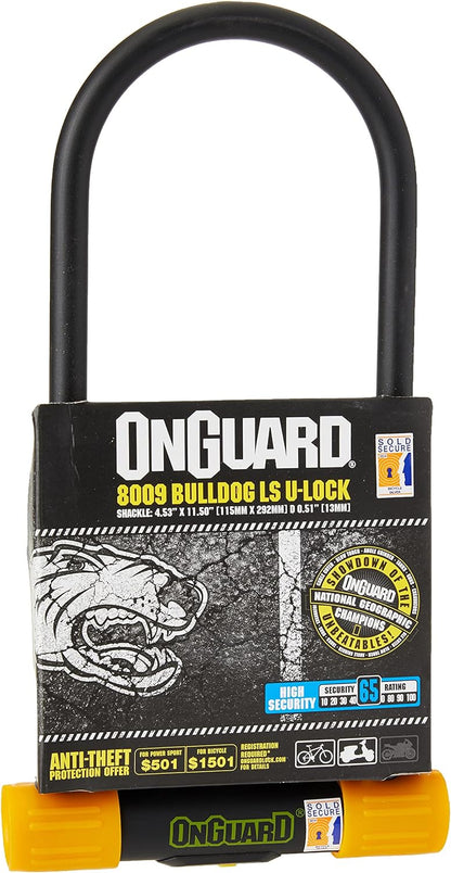 On-Guard Bulldog 8009 Keyed Shackle Lock - Black, 11.5 x 29.2 cm