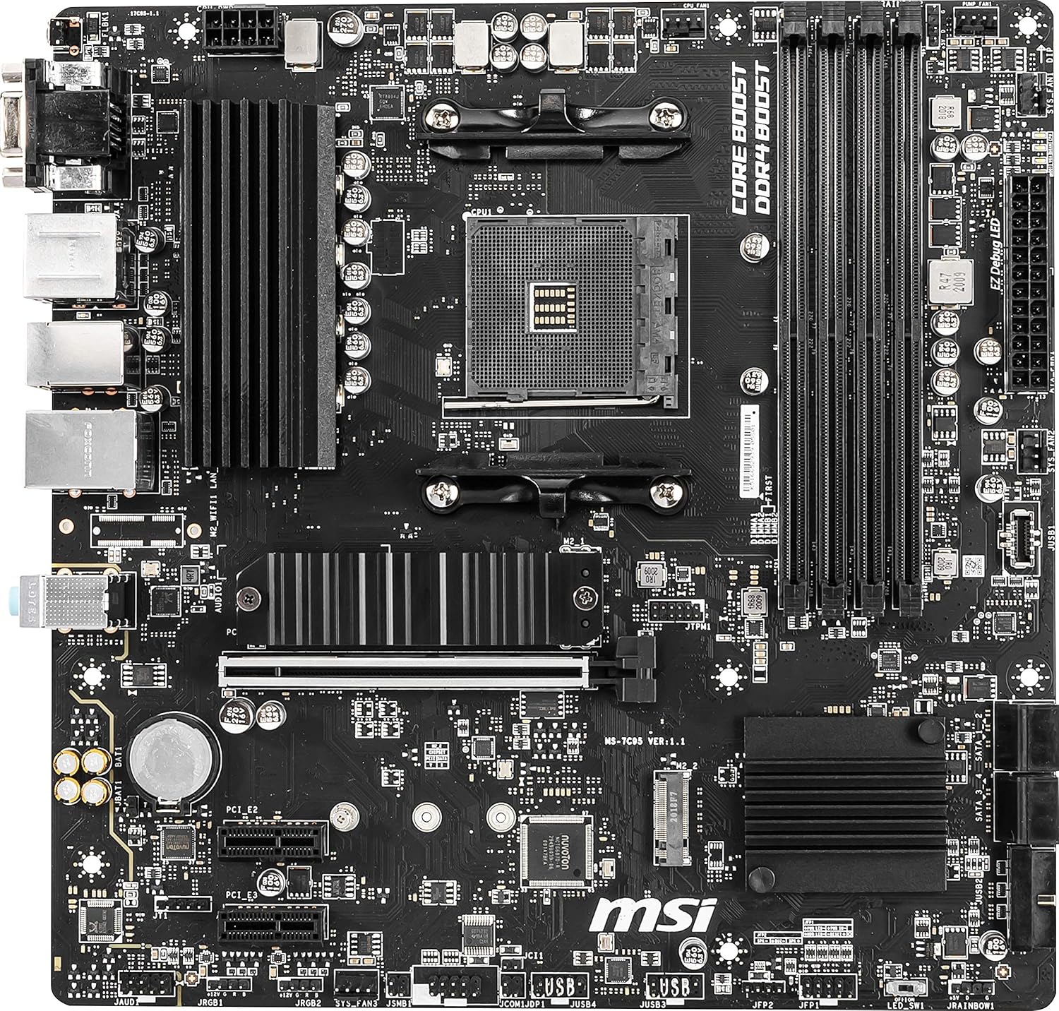 MSI B550M PRO-VDH Motherboard M-ATX - Supports AMD Ryzen 3rd Gen Processors, AM4, DDR4 Boost (4400MHz/OC), 1 x PCIe 4.0/3.0 x16, 1 x M.2 Gen4 x4, 1 x M.2 Gen3 x4, Gigabit LAN
