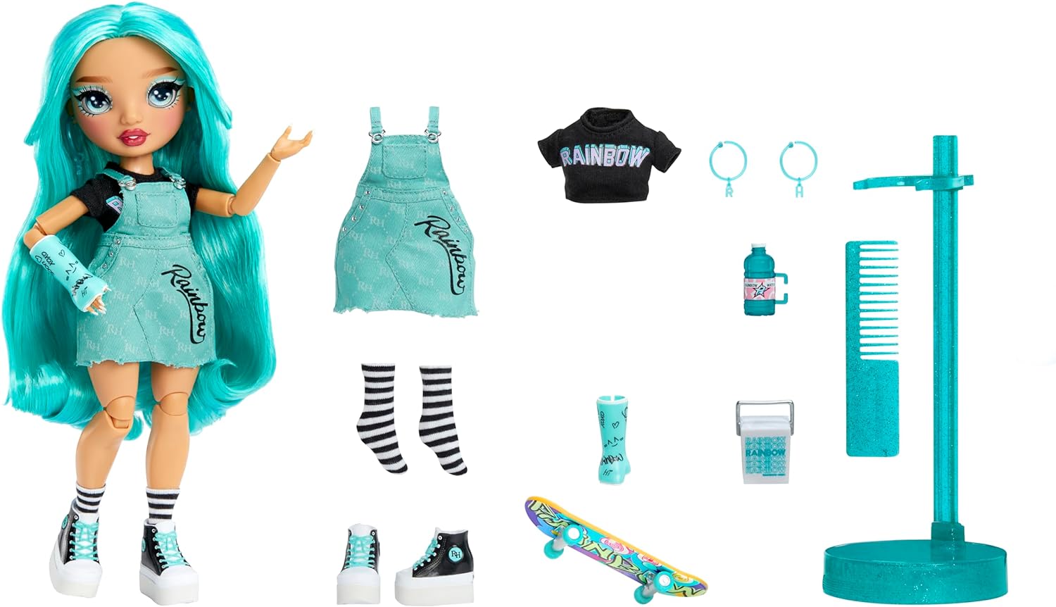 Rainbow High Fashion Doll - Blu Brooks - Blue Doll in Fashionable Outfit - Doll Wearing a Cast & 10+ Colourful Play Accessories - Great for Kids 4-12 Years Old and Collectors