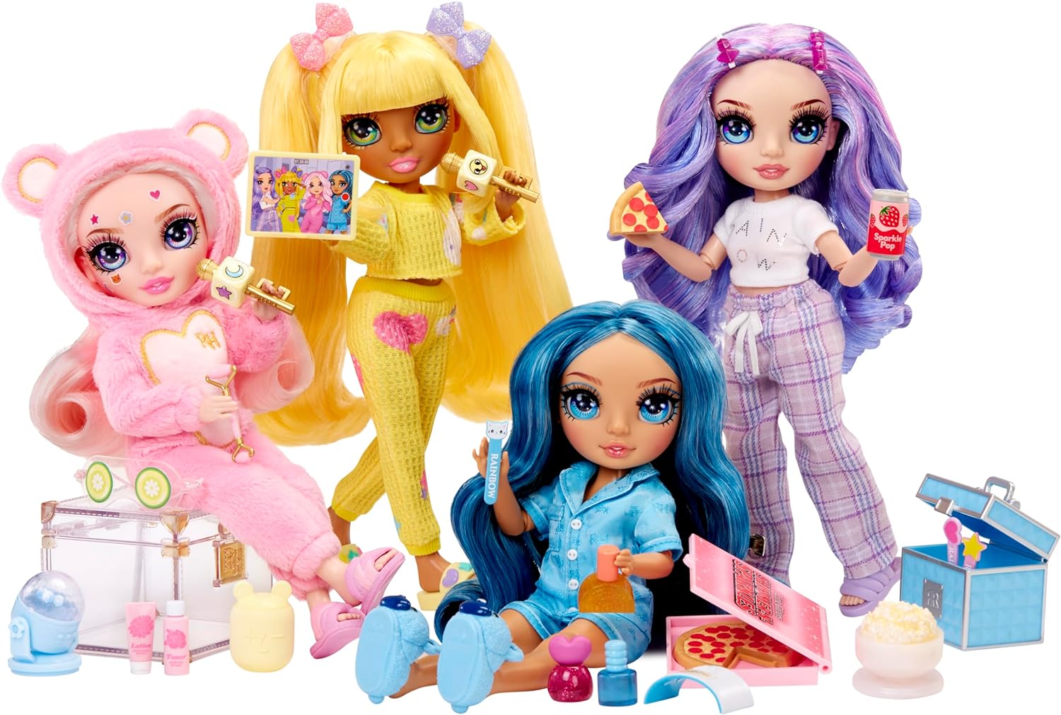 Rainbow High Junior High PJ Party - Sunny (Yellow) - 22 cm Posable Doll with Soft Onesie, Slippers and Play Accessories - Kids Toy - Great for Ages 4-12 Years