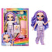 Rainbow High Junior High PJ Party - Violet (Purple) - 22 cm Posable Doll with Soft Onesie, Slippers and Play Accessories - Kids Toy - Great for Ages 4-12 Years