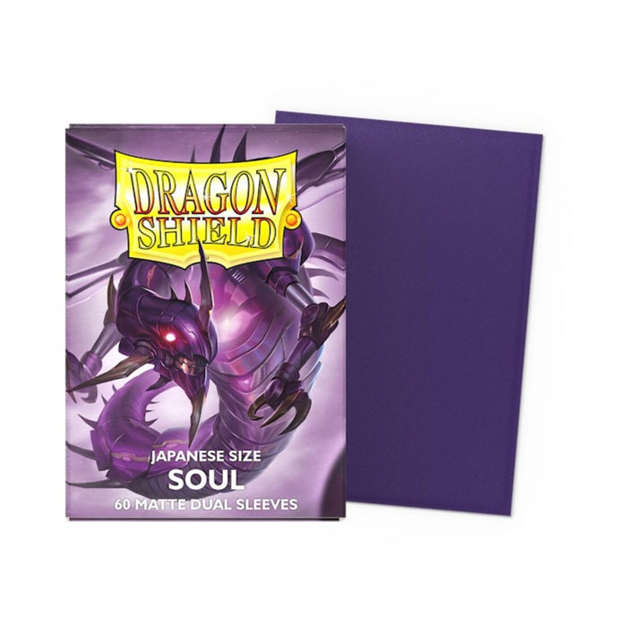 Dragon Shield CARD_DOCUMENT_SLEEVE 60pcs - AT-15162-60 Japanese Size Matte Dual Sleeves - Soul (Polypropylene, Metallic Purple, 40+ Single-cards/35+ Double-sleeved Cards