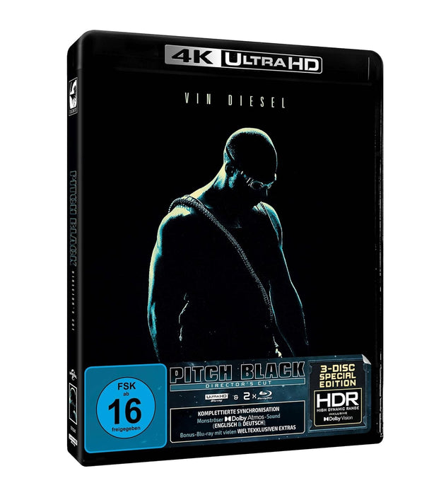 Pitch Black (Director's Cut) – 3-Disc-Special-Edition (4K Ultra HD) (+ Blu-ray) (+ Bonus-Blu-ray)