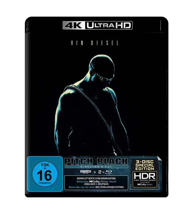 Pitch Black (Director's Cut) – 3-Disc-Special-Edition (4K Ultra HD) (+ Blu-ray) (+ Bonus-Blu-ray)