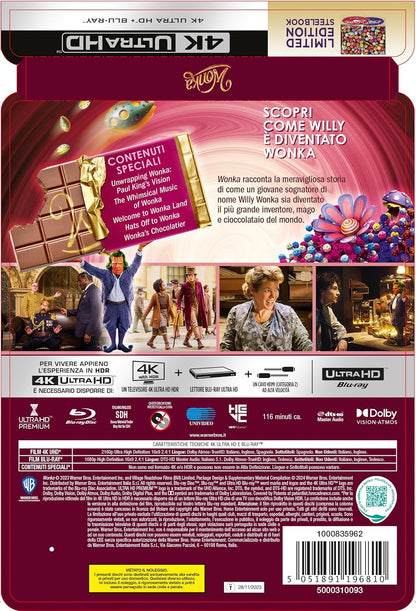 WONKA STEELBOOK 1 (4K Ultra HD + Blu-ray) - Italian Import
