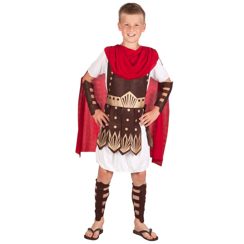 Roman Gladiator Boys Fancy Dress Grecian Warrior Soldier Kids Childrens Costume (7-9 years