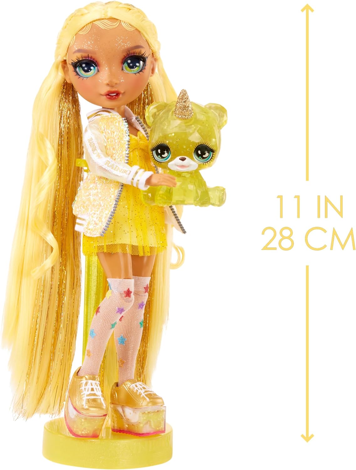 Rainbow High Fashion Doll with Slime & Pet - Sunny (Yellow) - 28 cm Shimmer Doll with Sparkle Slime, Magical Pet and Fashion Accessories - Kids Toy - Great for Ages 4-12 Years