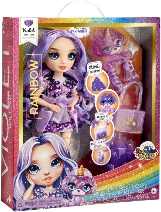 Rainbow High Fashion Doll with Slime & Pet - Violet (Purple) - 28 cm Shimmer Doll with Sparkle Slime, Magical Pet and Fashion Accessories - Kids Toy - Great for Ages 4-12 Years