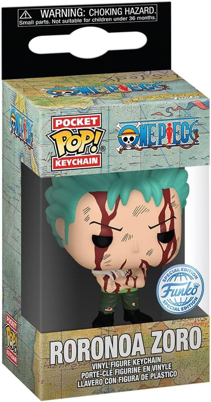 Funko POP! Keychain: OP - Roronoa Zoro - One Piece - Mini Figura in Vinile da Collezione Novità Portachiavi - Riempitivi per Calze - Idea Regalo - Merchandising Ufficiale - Anime Fans