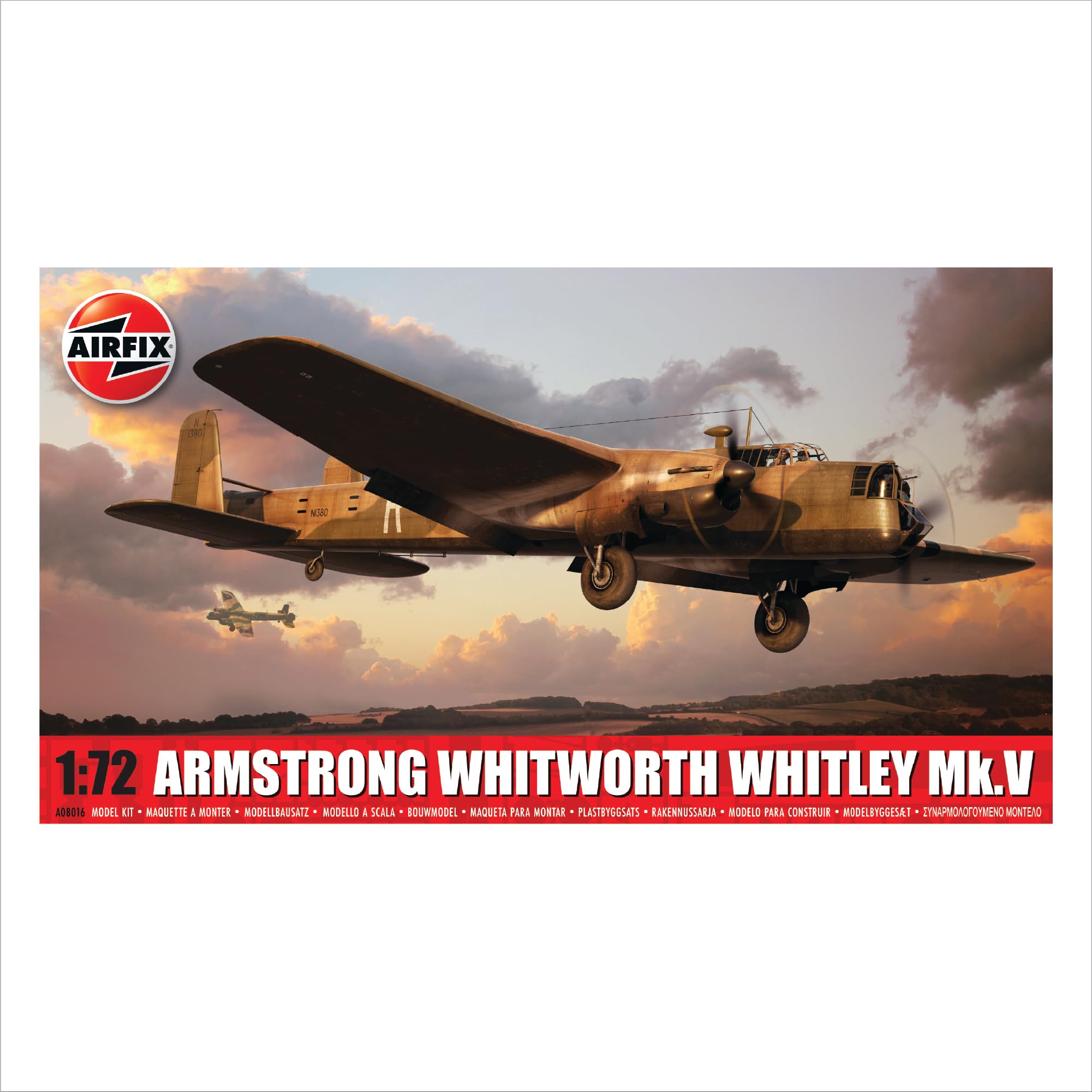 Airfix - Kit de modelismo, avión Armstrong Whitworth, Whitley MK.V 1:72 (Hornby A08016)