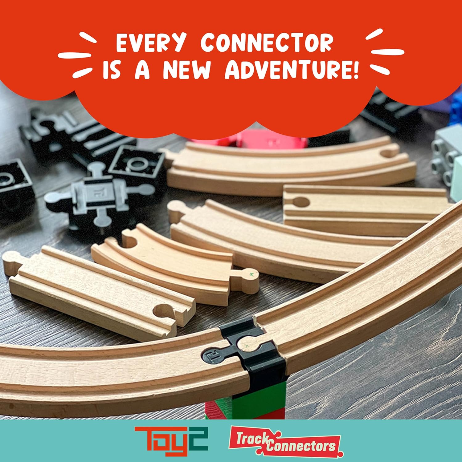 TOY2 20 Slopes | Angled Building Bricks compatible with DUPLO & All Major brands | Compatible Track Connectors & Arches | Sustainable Pack for Educational & Creative Play (20 Slopes