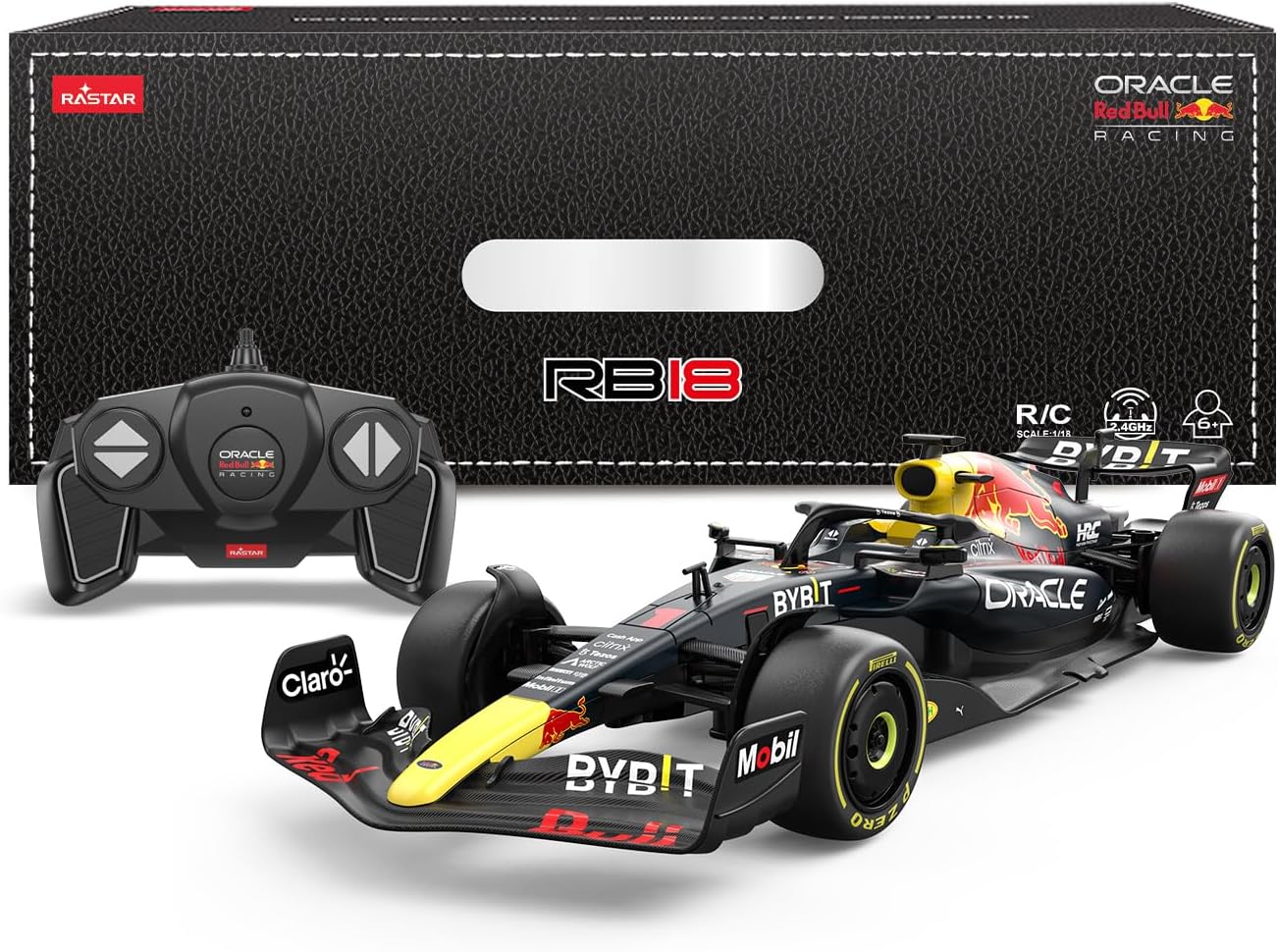 RASTAR Red Bull F1 Car 1/18 Scale RC Car, 2022 Oracle Red Bull Racing F1 Remote Control Car Red Bull Formula 1 RB18 2022 Sergio Perez, Dark Blue 2.4G F1 Model car for Kids Adults
